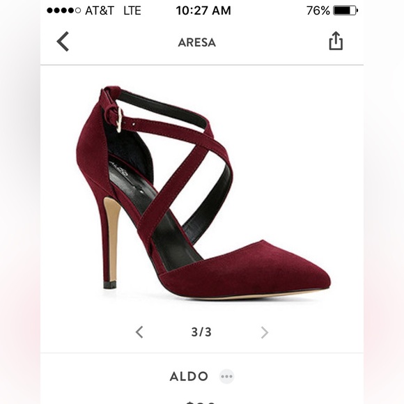 Aldo Deep Red Cross-Strap Heels - Picture 1 of 5